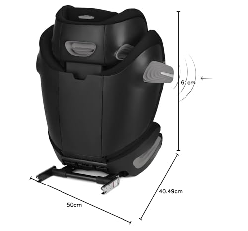 CYBEX Gold Solution S2 i-Fix Kindersitz, 100–150 cm, 3–12 Jahre, 15–50 kg, mit & ohne ISOFIX, Moon Black