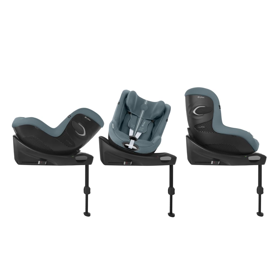 CYBEX Gold Sirona Gi i-Size Plus mit Base, 3 Mon.–4 Jahre, 61–105 cm (ab 40 cm mit Einlage), Drehbar, Stormy Blue