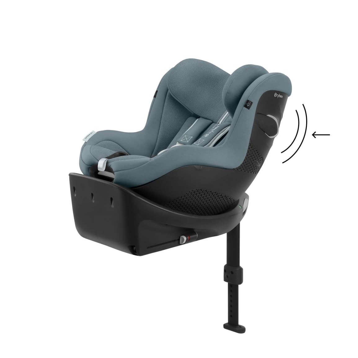 CYBEX Gold Sirona Gi i-Size Plus mit Base, 3 Mon.–4 Jahre, 61–105 cm (ab 40 cm mit Einlage), Drehbar, Stormy Blue