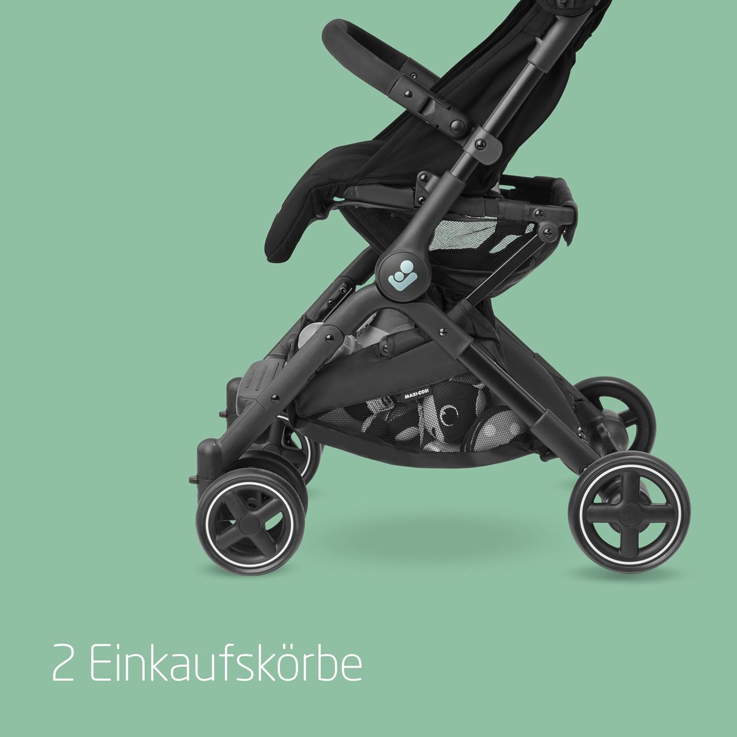 Maxi-Cosi Lara² Buggy, 0–4 Jahre, bis 22 kg, ultraleicht, kompakt klappbar, 3 Liegepositionen, Essential Black