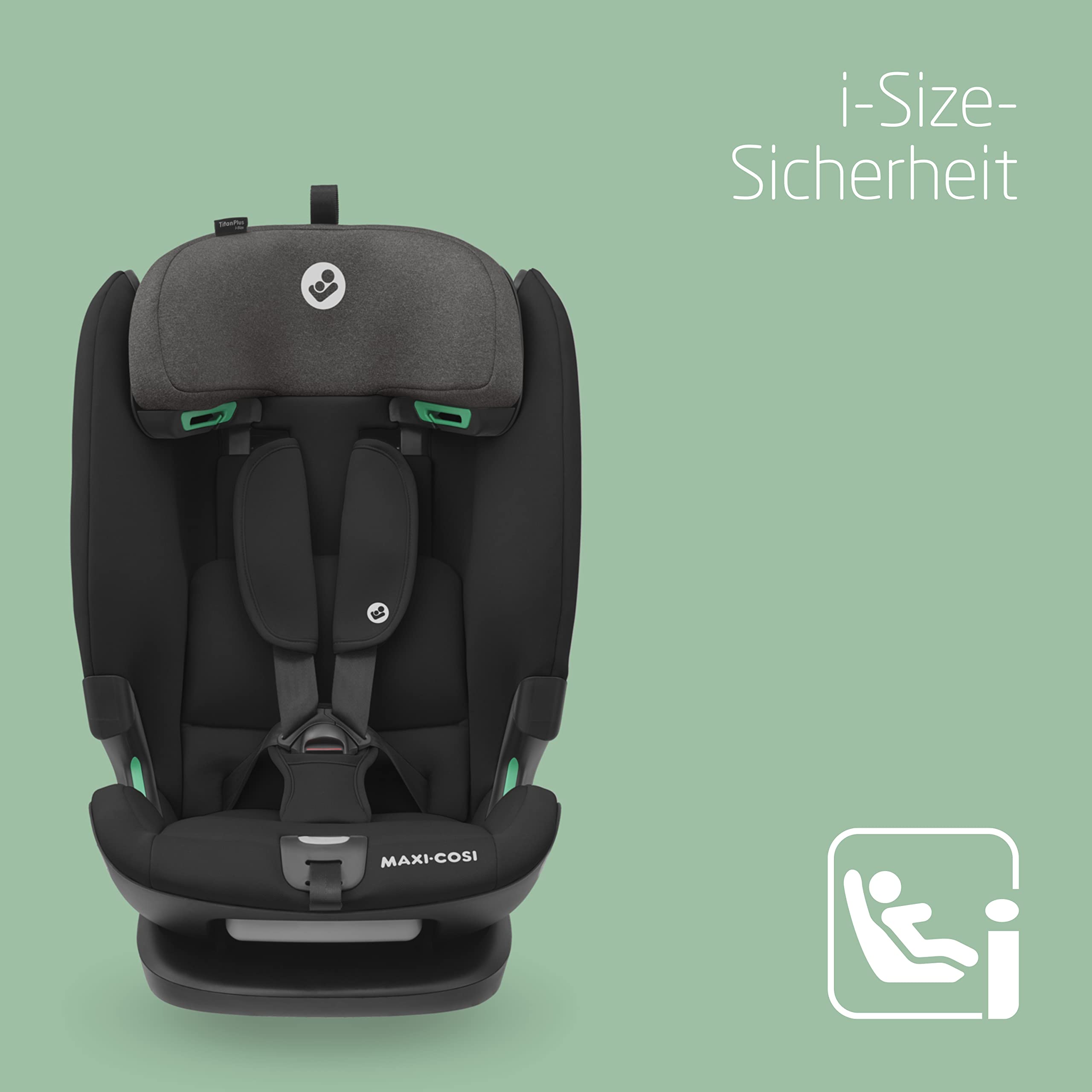 Maxi-Cosi Titan Plus i-Size Kindersitz, 76–150 cm, 15 Mon.–12 Jahre, G-CELL, 4 Liegepositionen, weich gepolstert
