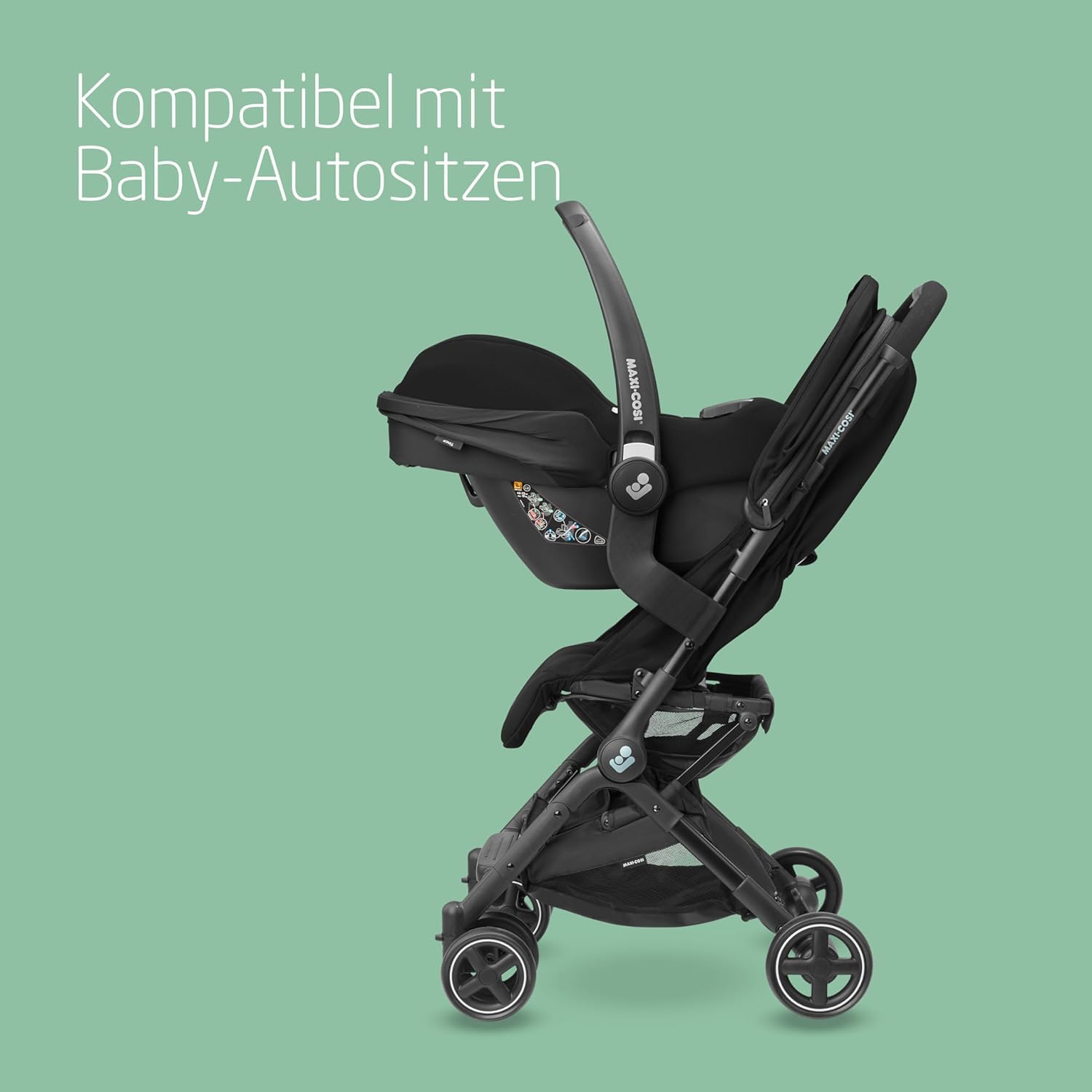 Maxi-Cosi Lara² Buggy, 0–4 Jahre, bis 22 kg, ultraleicht, kompakt klappbar, 3 Liegepositionen, Essential Black