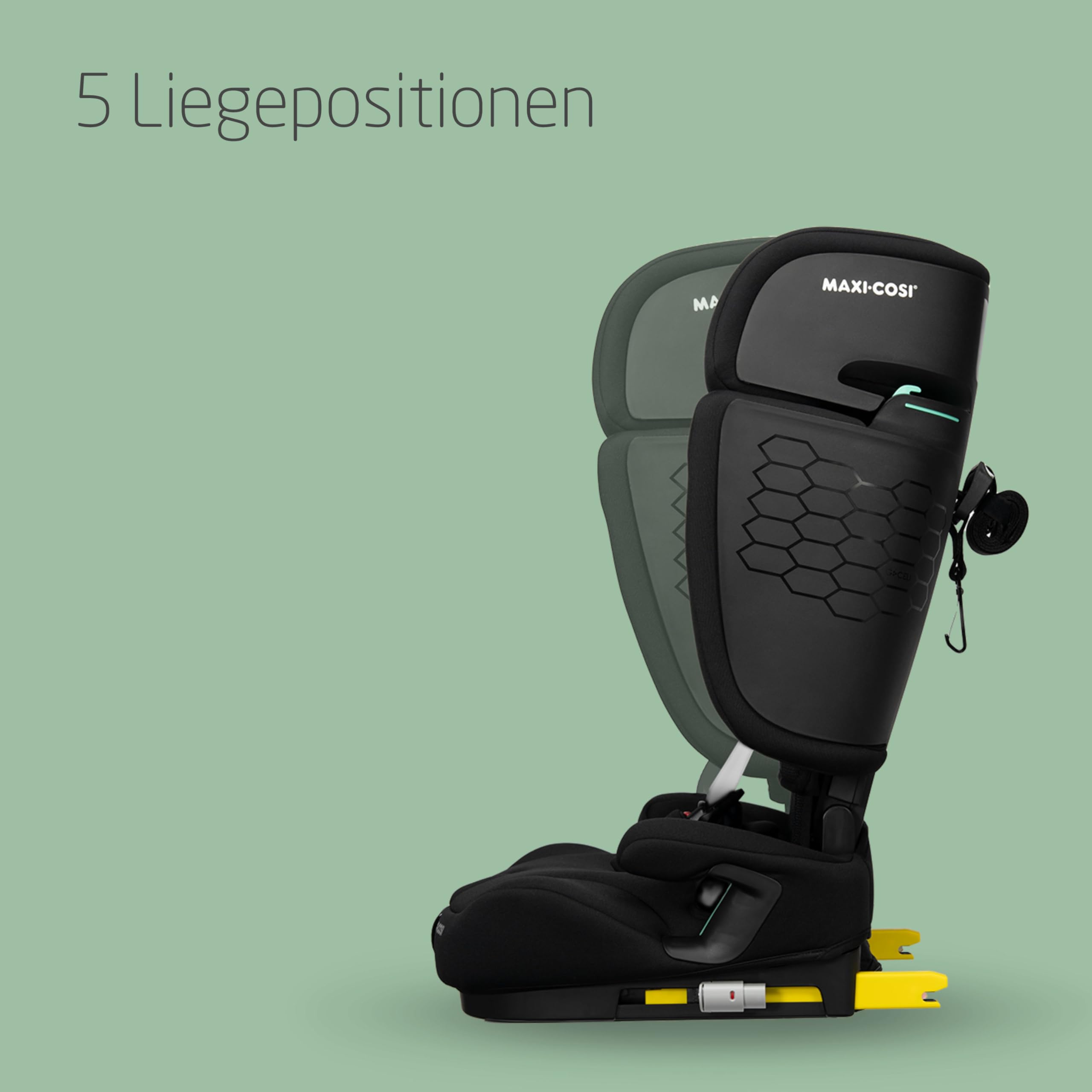 Maxi-Cosi Nomad XL Plus Kindersitz, 9–36 kg, 15 Mon.–12 Jahre, 76–150 cm, klappbar, kompakt, G-CELL, Schwarz