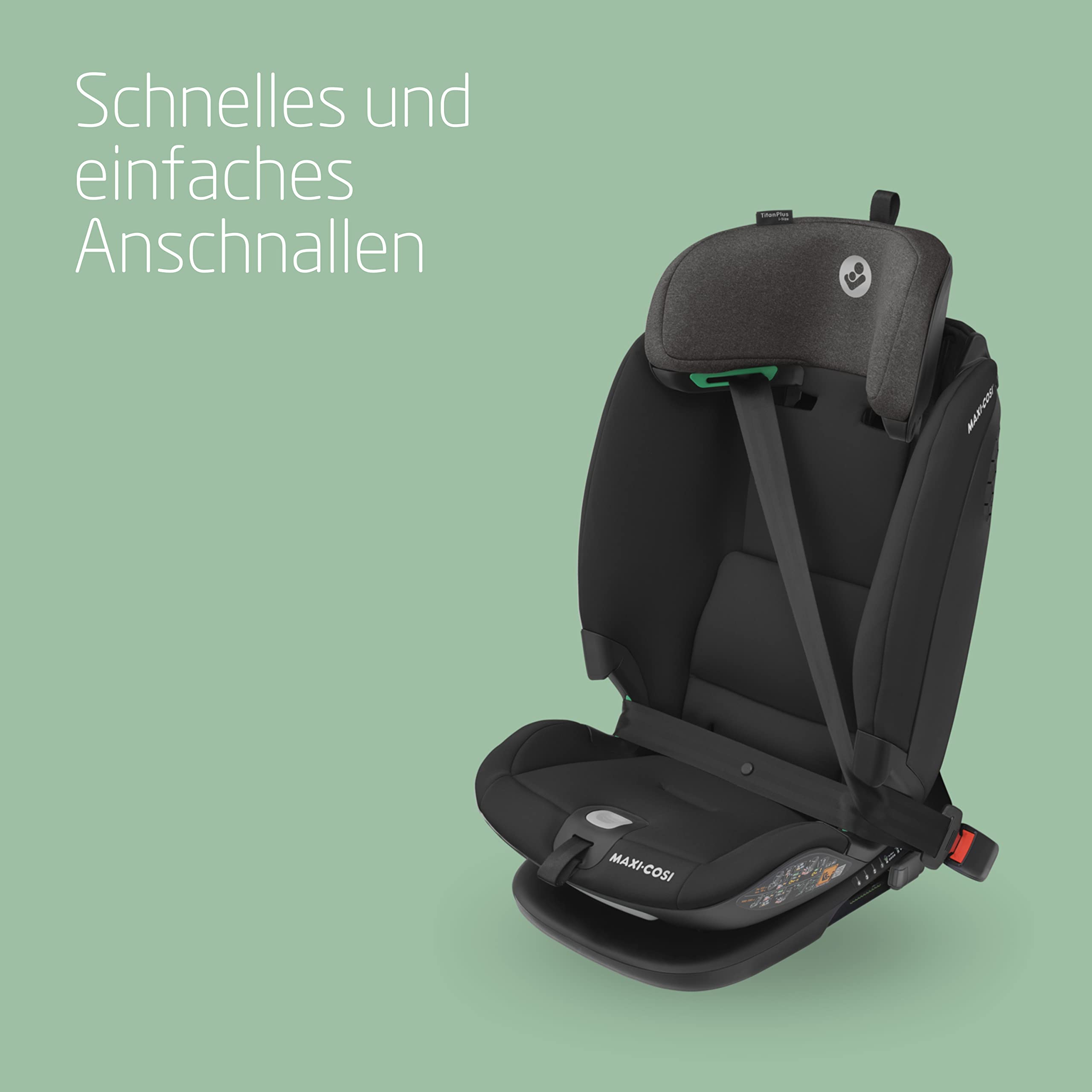 Maxi-Cosi Titan Plus i-Size Kindersitz, 76–150 cm, 15 Mon.–12 Jahre, G-CELL, 4 Liegepositionen, weich gepolstert
