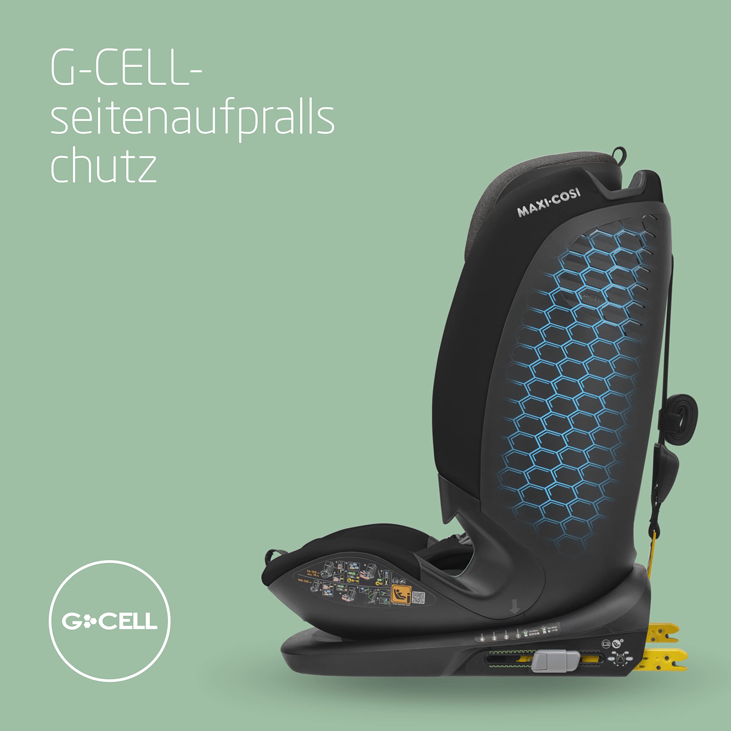 Maxi-Cosi Titan Plus i-Size Kindersitz, 76–150 cm, 15 Mon.–12 Jahre, G-CELL, 4 Liegepositionen, weich gepolstert
