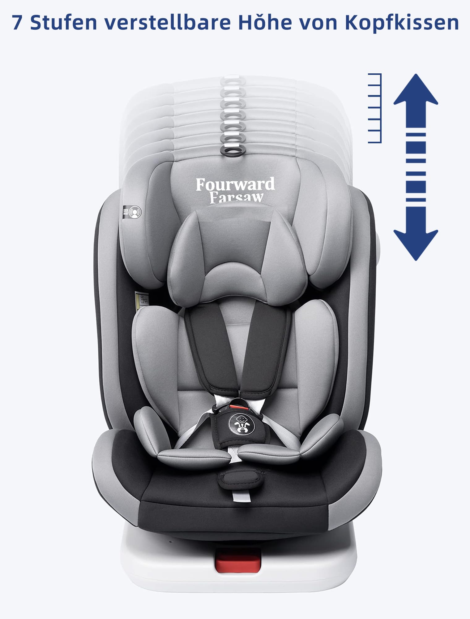Fourward Baby Kindersitz 360° drehbar, i-Size 40–150 cm, 0–12 Jahre, 9–36 kg, ISOFIX, Ruheposition, ECE R129