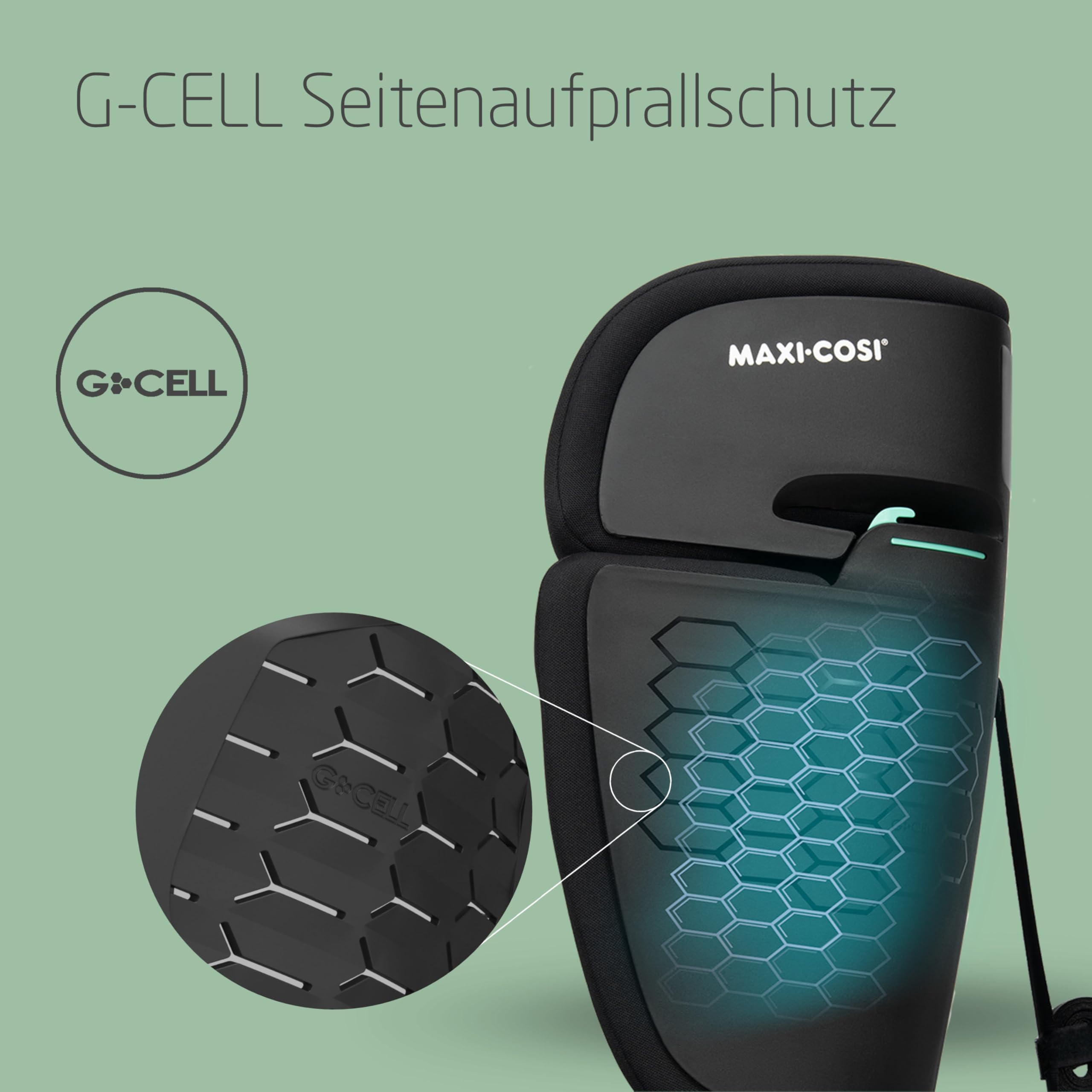 Maxi-Cosi Nomad XL Plus Kindersitz, 9–36 kg, 15 Mon.–12 Jahre, 76–150 cm, klappbar, kompakt, G-CELL, Schwarz
