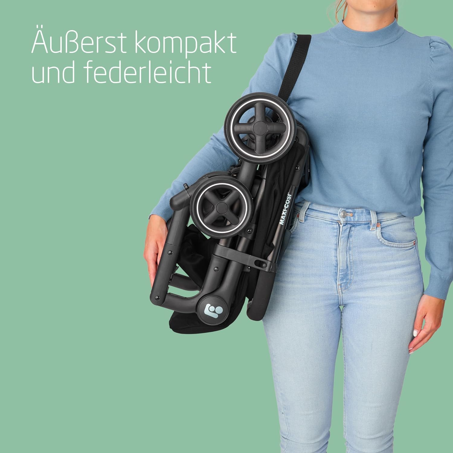 Maxi-Cosi Lara² Buggy, 0–4 Jahre, bis 22 kg, ultraleicht, kompakt klappbar, 3 Liegepositionen, Essential Black