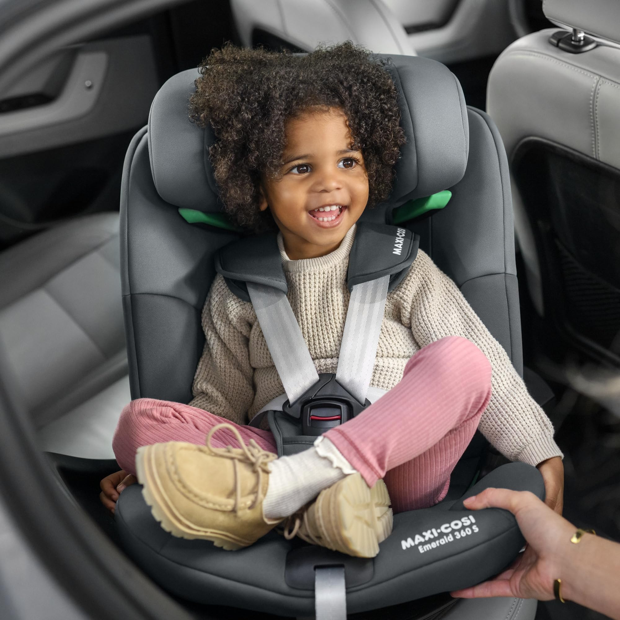 Maxi-Cosi Emerald 360 S i-Size, 0–12 Jahre, 40–150 cm, drehbar, FlexiSpin, 4 Liegepositionen, G-CELL, Tonal Black