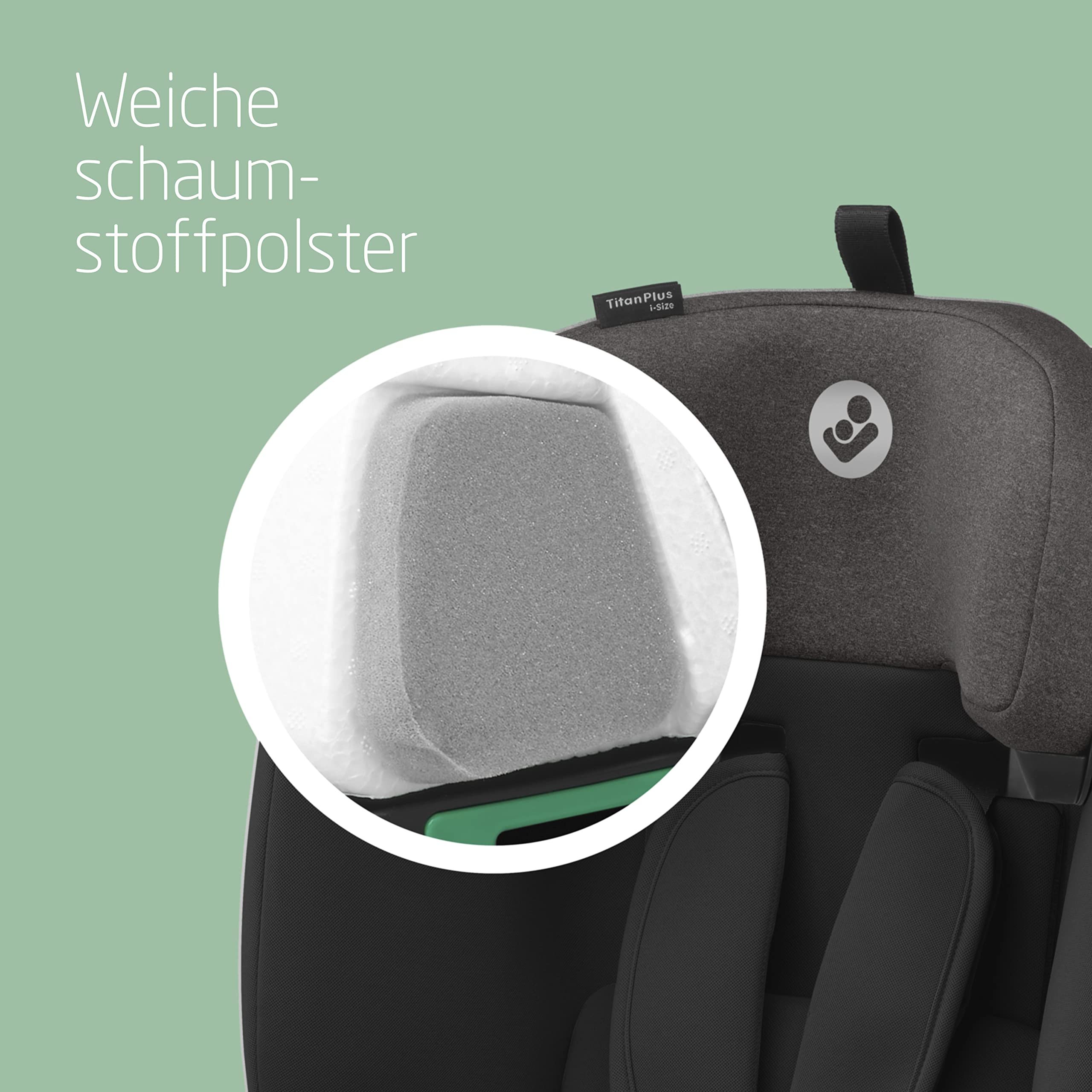 Maxi-Cosi Titan Plus i-Size Kindersitz, 76–150 cm, 15 Mon.–12 Jahre, G-CELL, 4 Liegepositionen, weich gepolstert